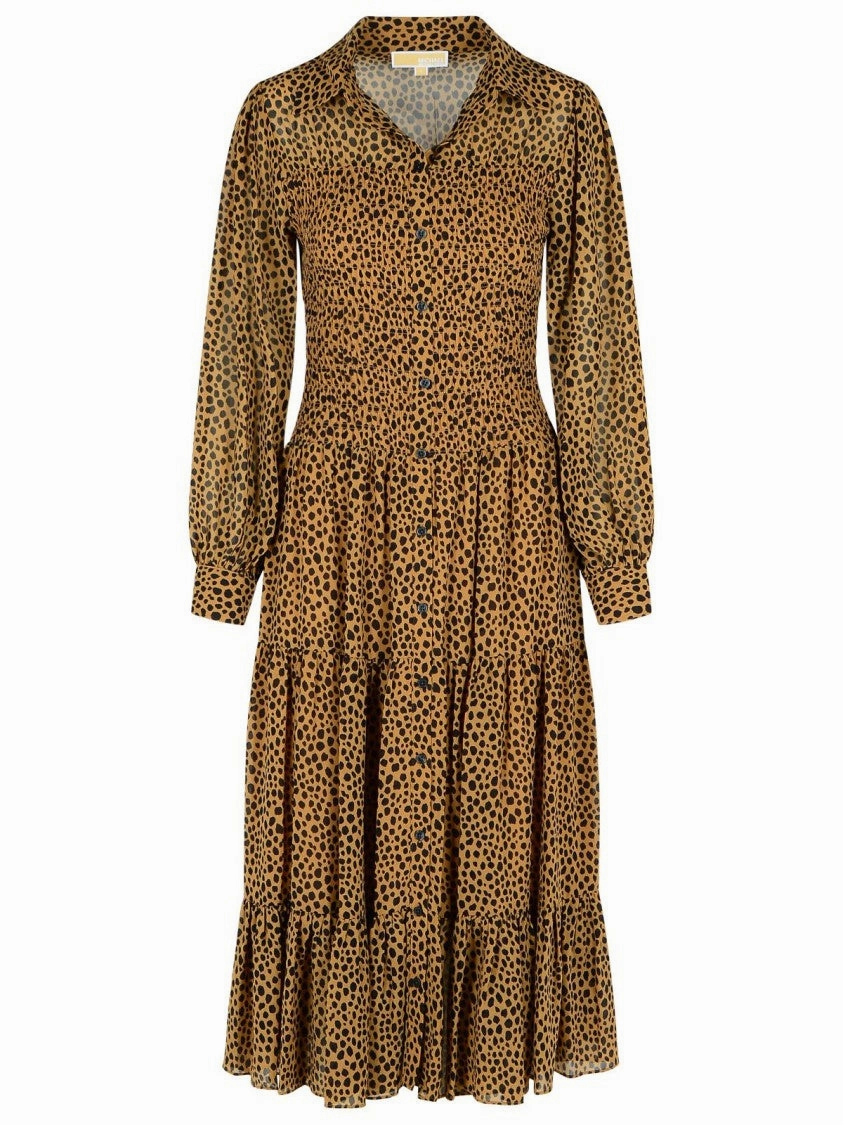 'Leopardato' Brown Polyester Dress