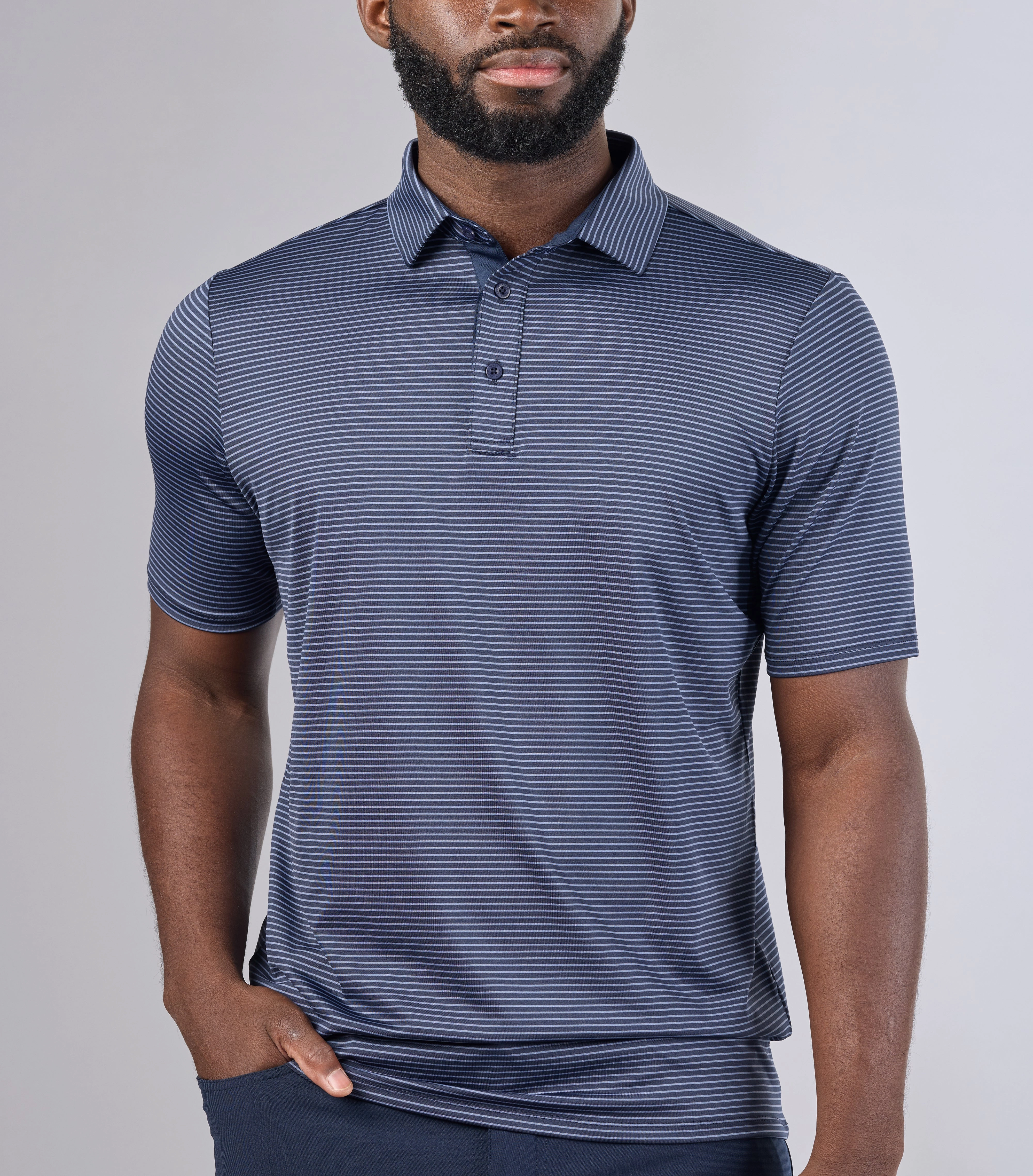 ASHER Track Stripe Polo