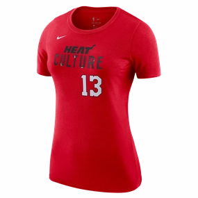 Bam Adebayo Nike HEAT Culture: Blood Red Name & Number Women's Tee