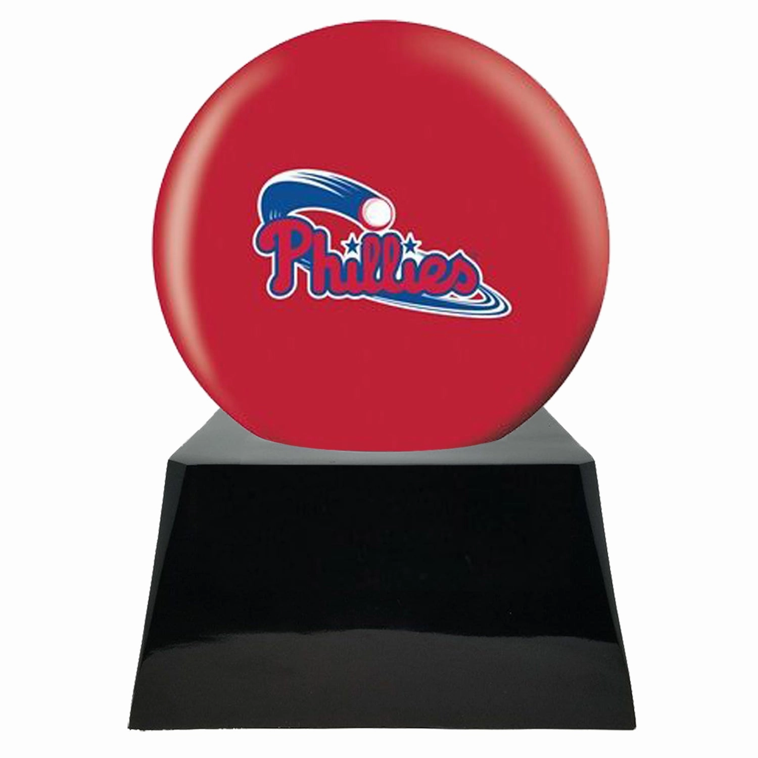 Baseball Cremation Urn with Optional Philadelphia Phillies Ball Decor and Custom Metal Plaque
