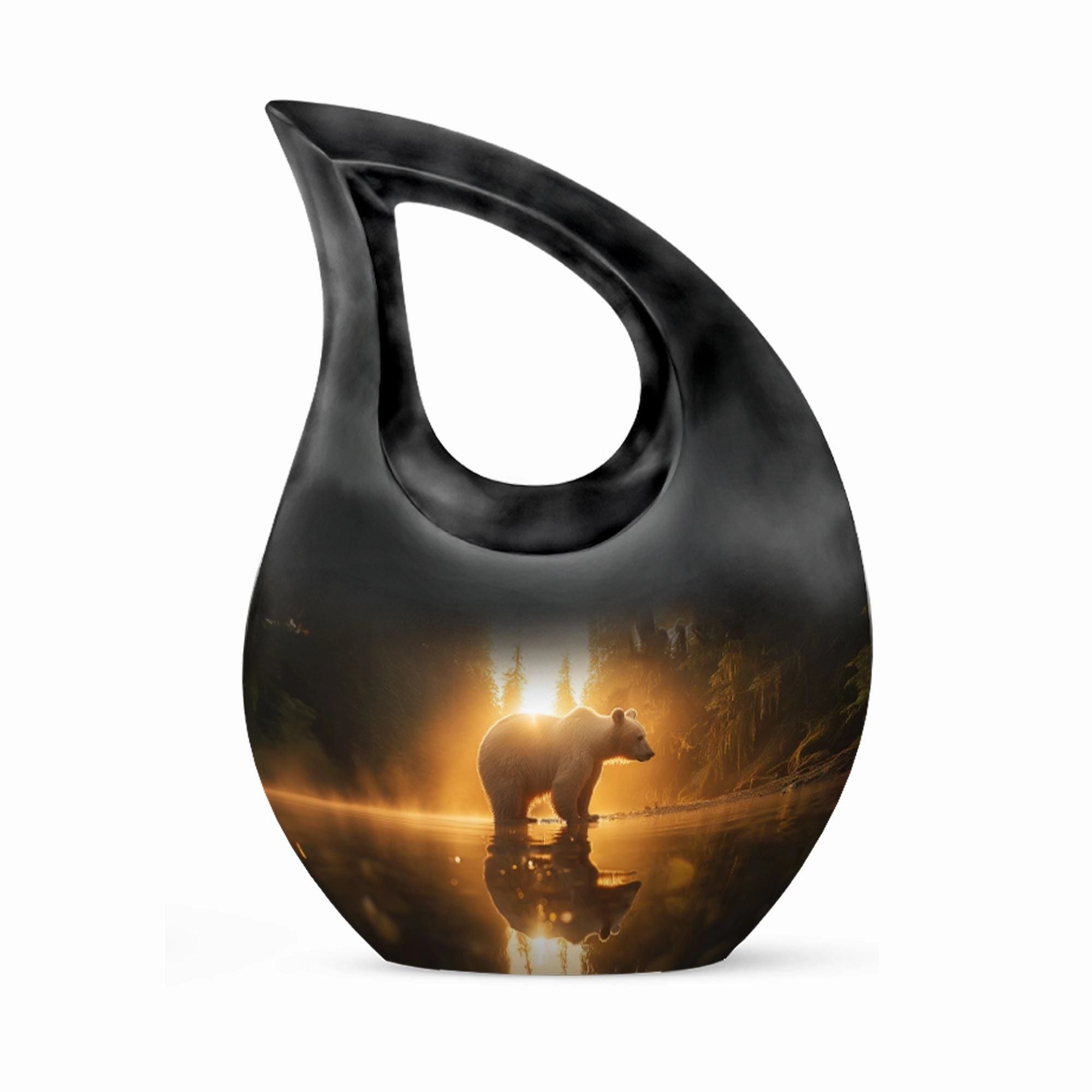 Bear Themed Memorial Urn for Man's Last Respect