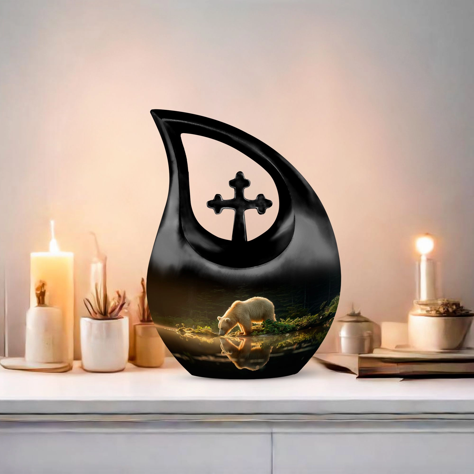 Bear Urn - Memorial Keepsake for Adult Human Ashes Remains