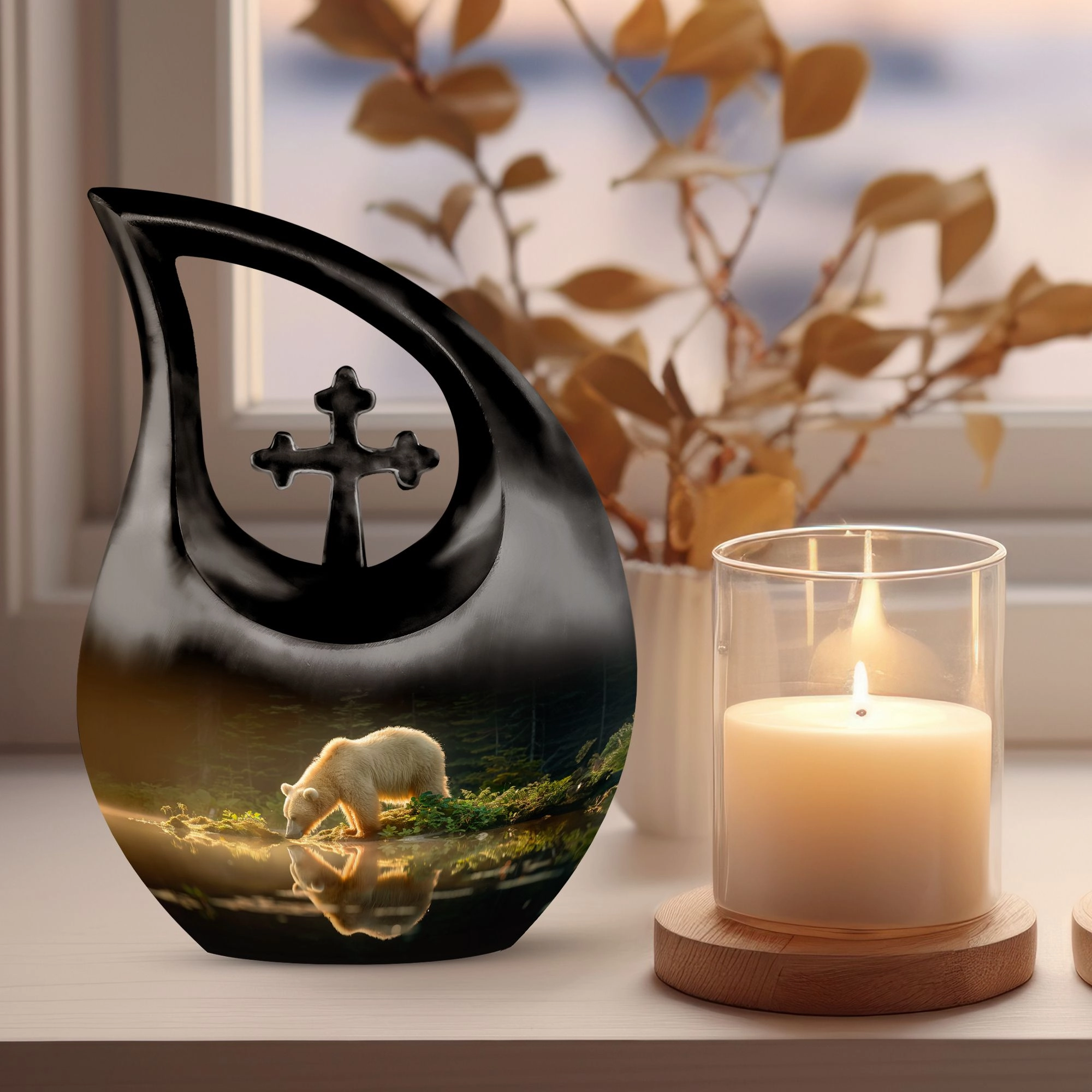 Bear Urn - Memorial Keepsake for Adult Human Ashes Remains