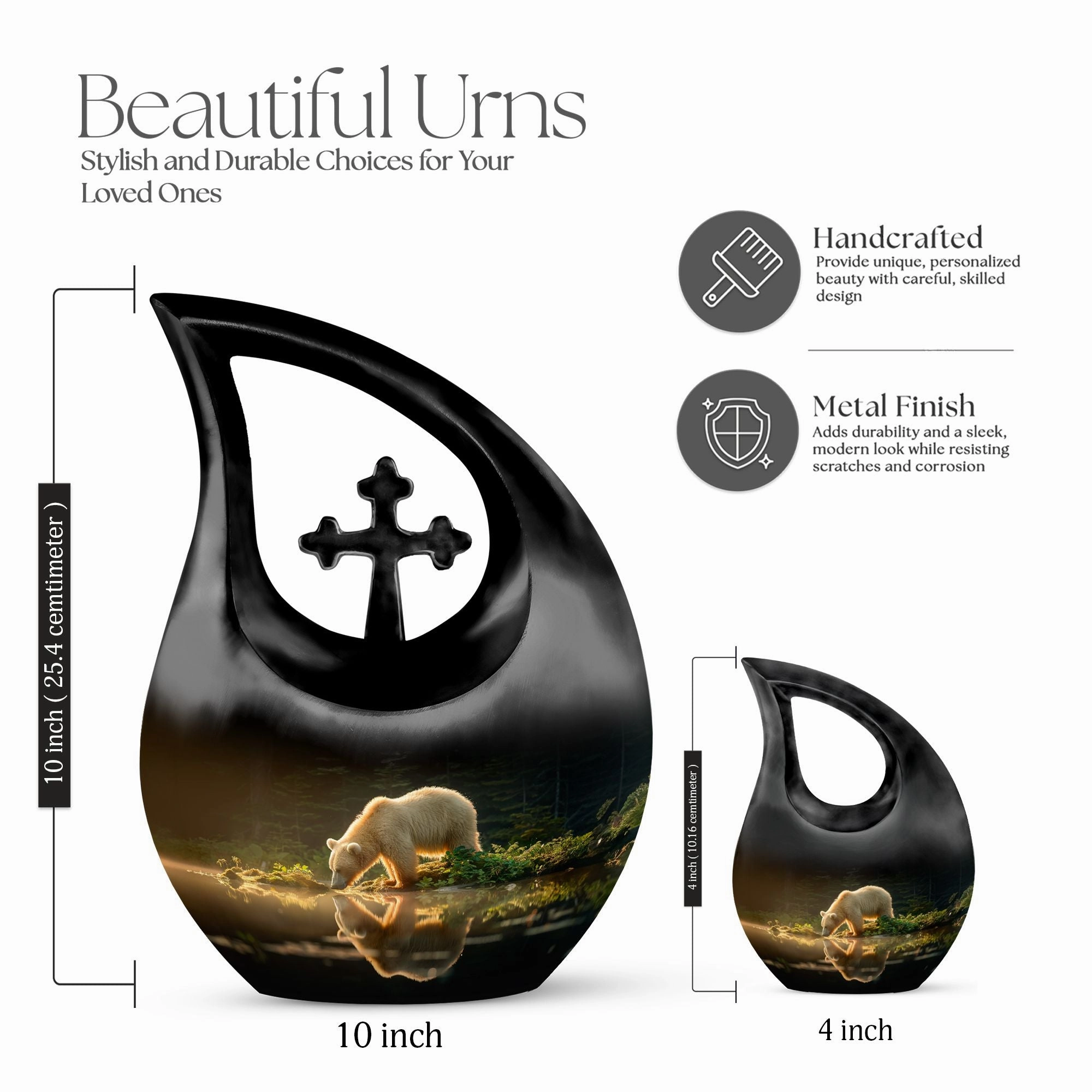 Bear Urn - Memorial Keepsake for Adult Human Ashes Remains