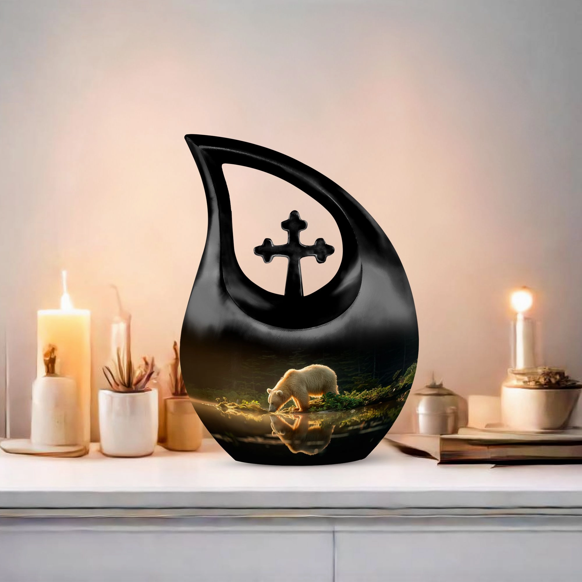 Bear Urn - Memorial Keepsake for Adult Human Ashes Remains