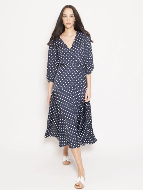Blue Vundamental Wrap Dot Dress