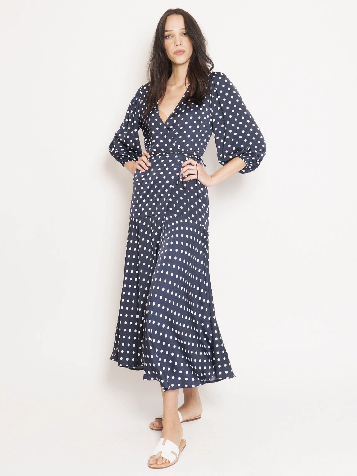 Blue Vundamental Wrap Dot Dress