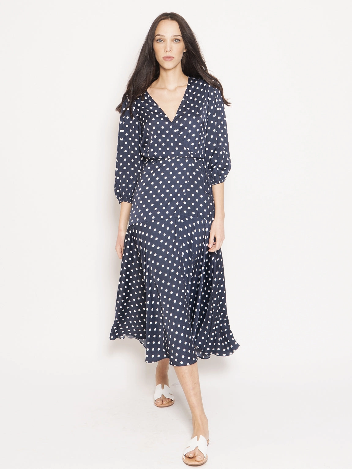 Blue Vundamental Wrap Dot Dress