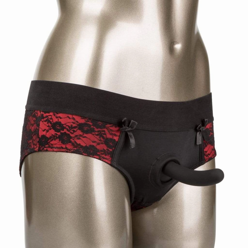 California Exotics - Scandal Crotchless Pegging Panty Set S/M (Red)