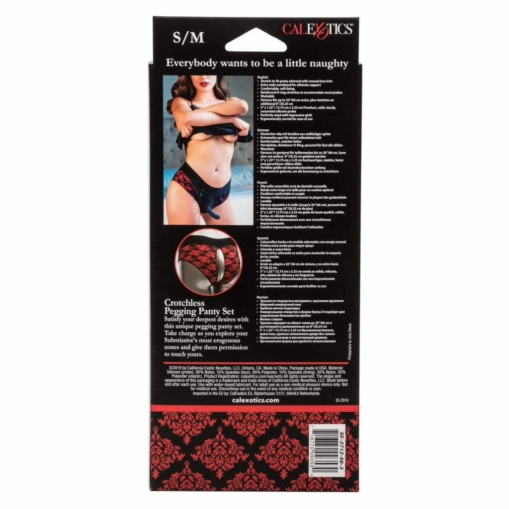 California Exotics - Scandal Crotchless Pegging Panty Set S/M (Red)