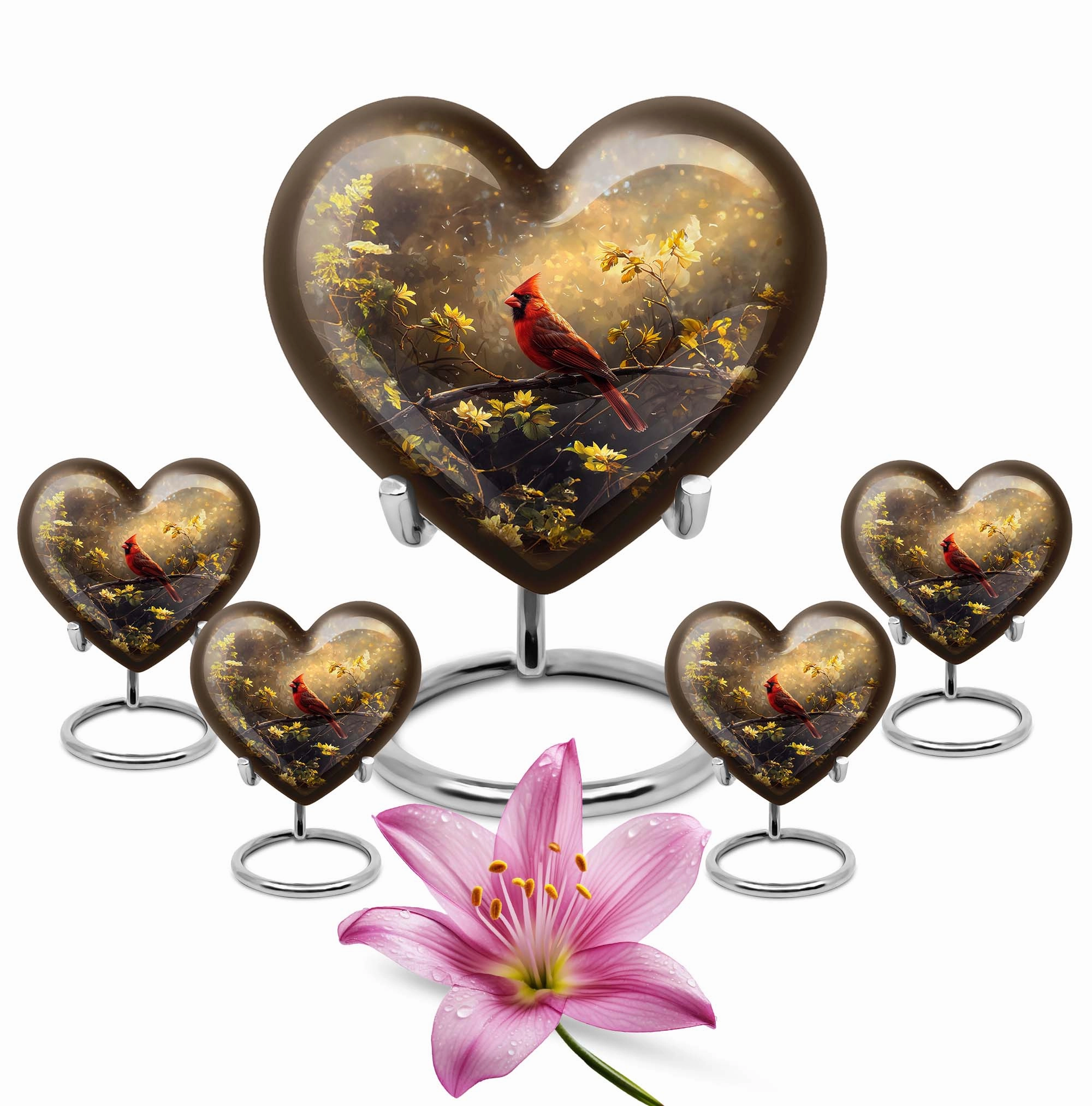 Cardinal Bird Inspired Urn for Men - Honouring a Life Lived