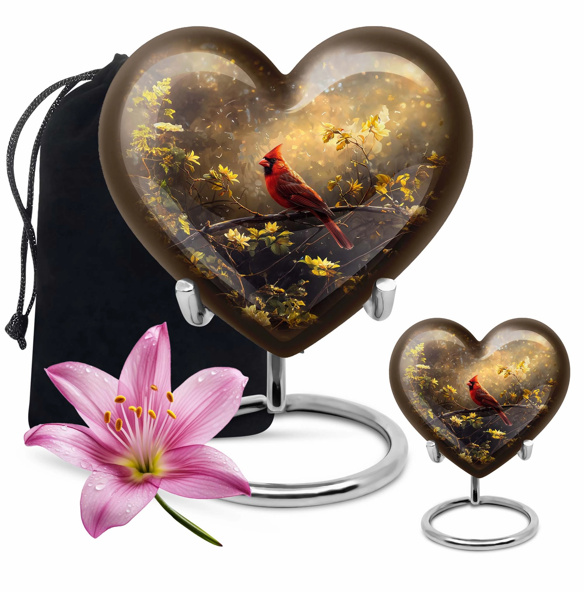Cardinal Bird Inspired Urn for Men - Honouring a Life Lived