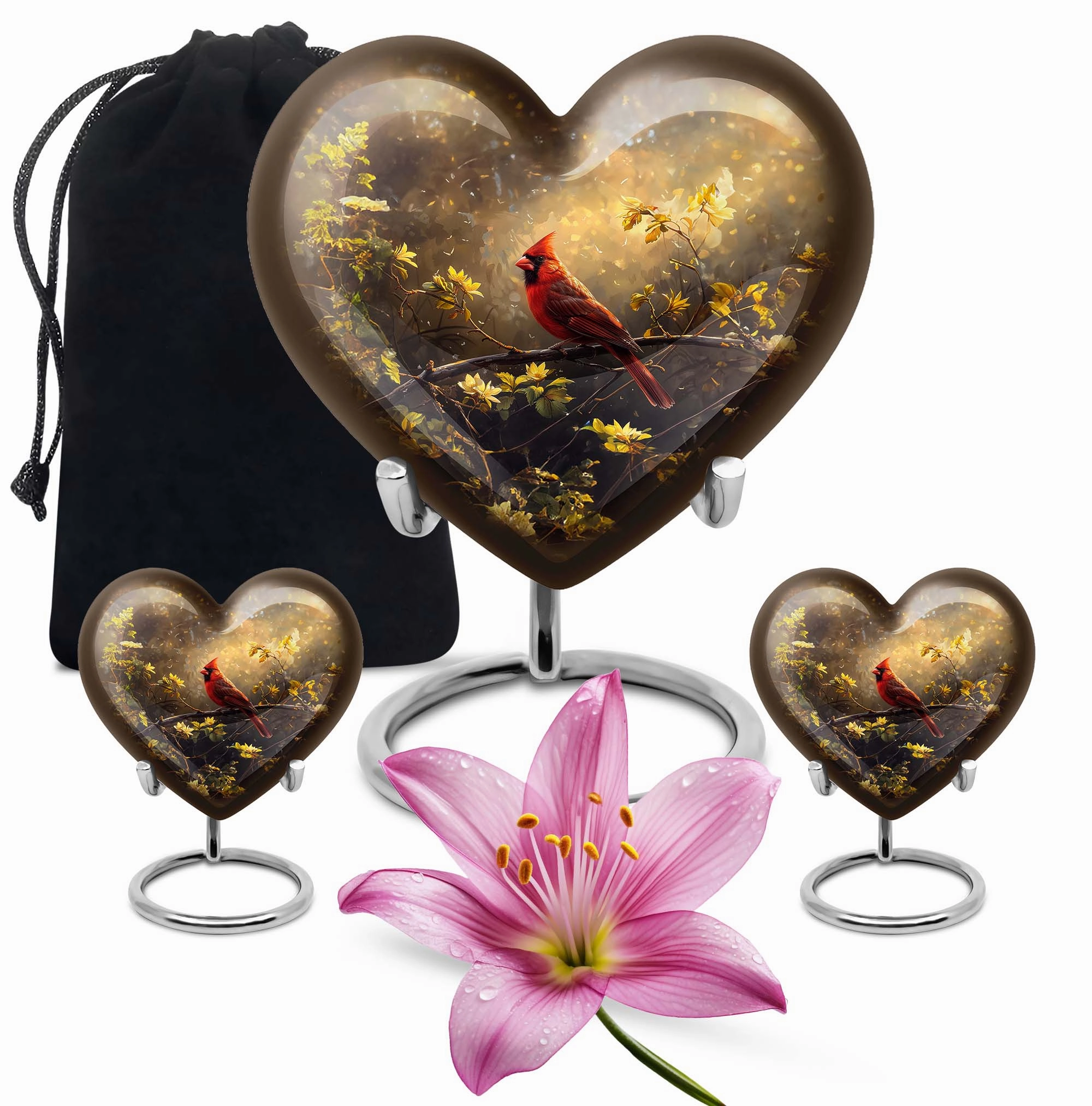 Cardinal Bird Inspired Urn for Men - Honouring a Life Lived
