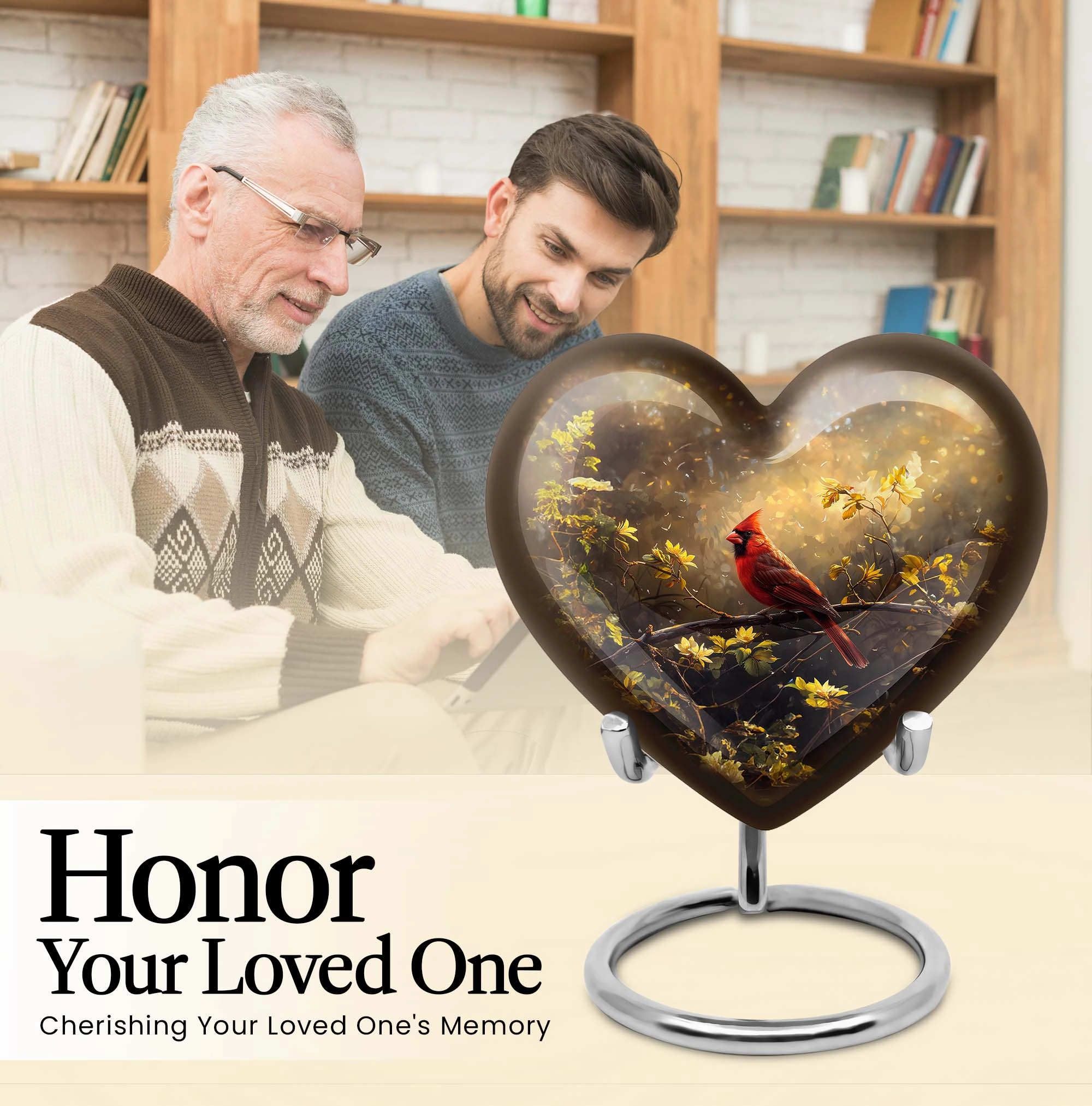Cardinal Bird Inspired Urn for Men - Honouring a Life Lived