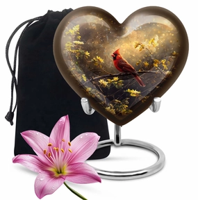 Cardinal Bird Inspired Urn for Men - Honouring a Life Lived