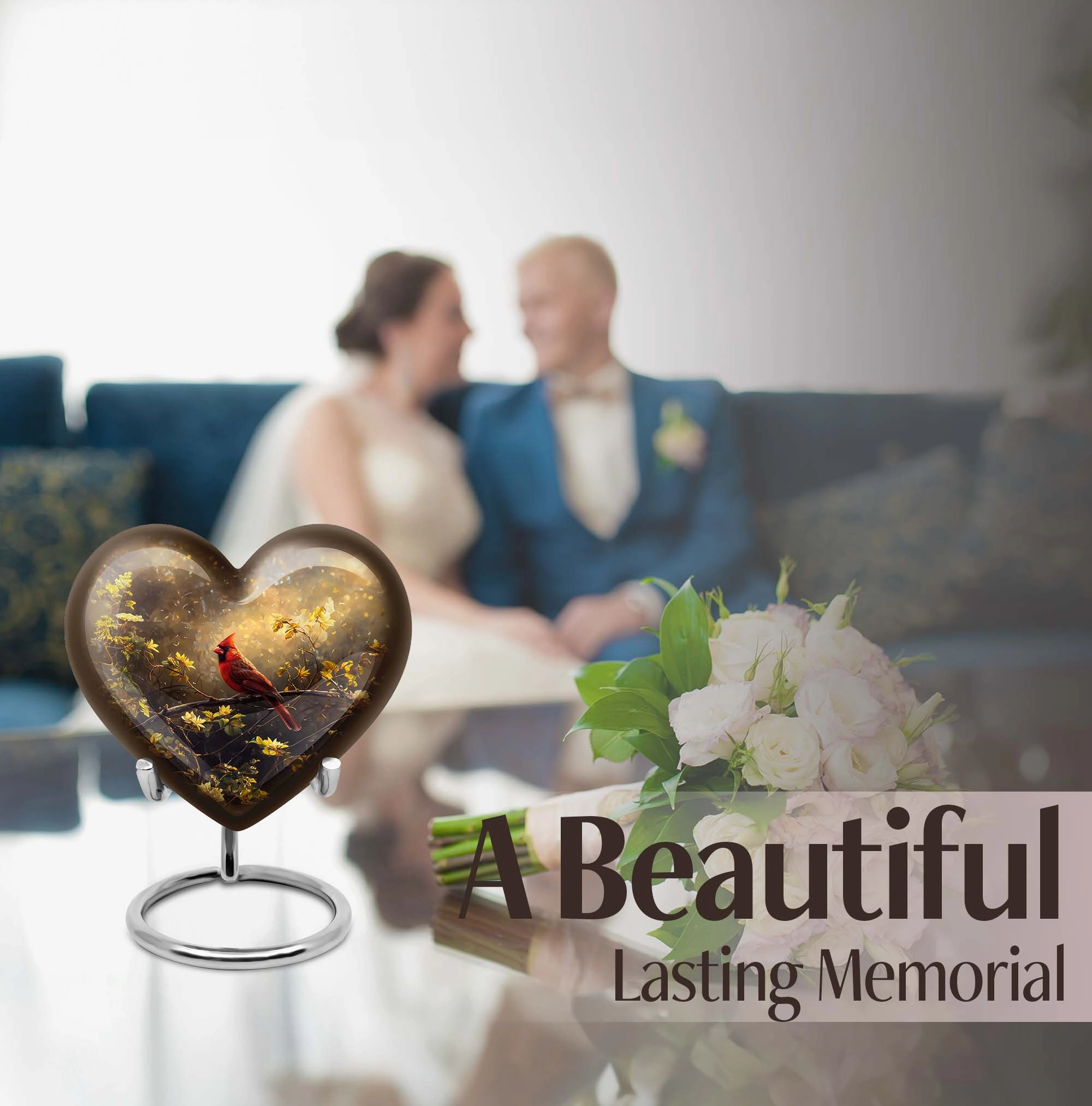 Cardinal Bird Inspired Urn for Men - Honouring a Life Lived