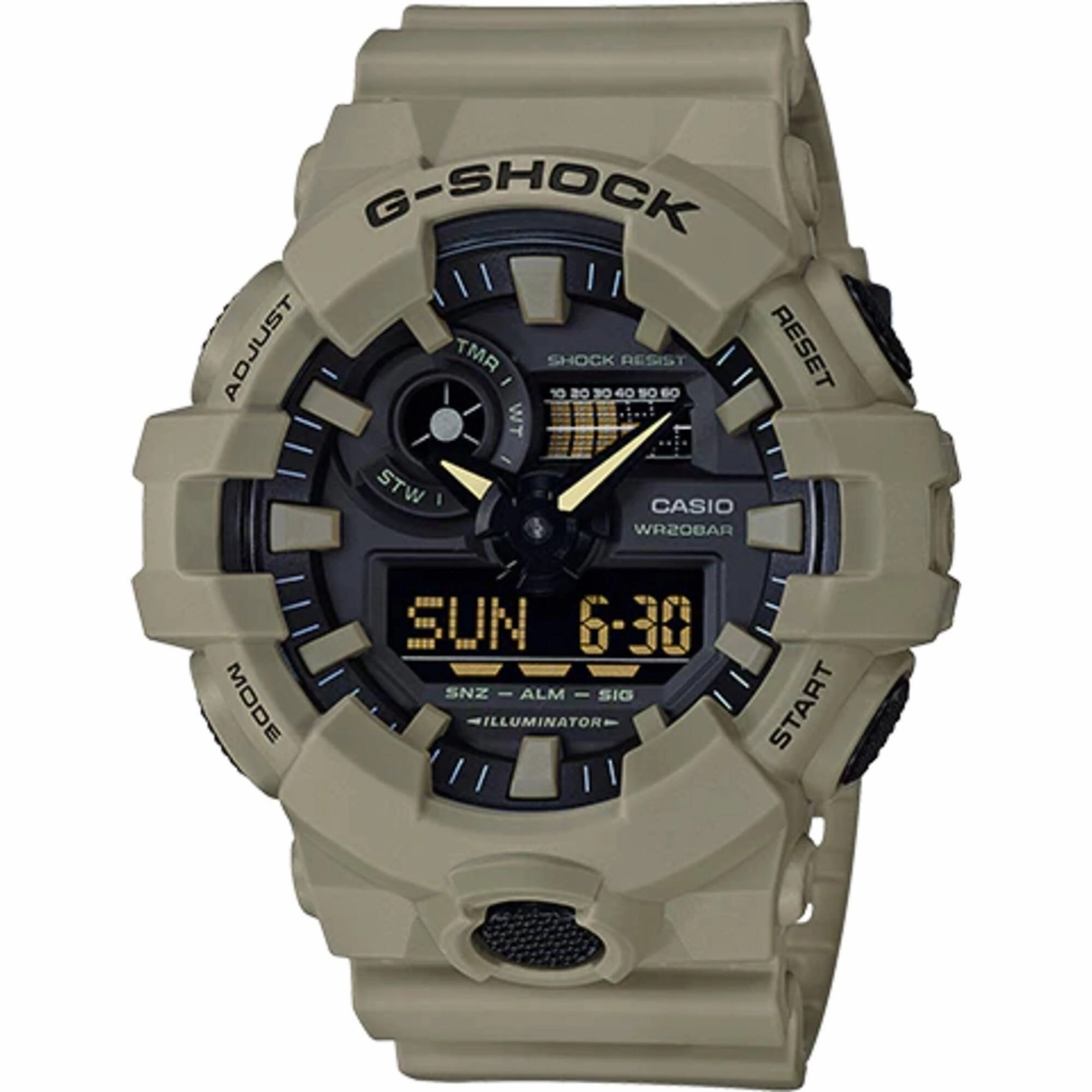 Casio Men's Dive Watch - G-Shock Black Ana-Digi Dial Strap Shock Resistant | GA700UC-5A