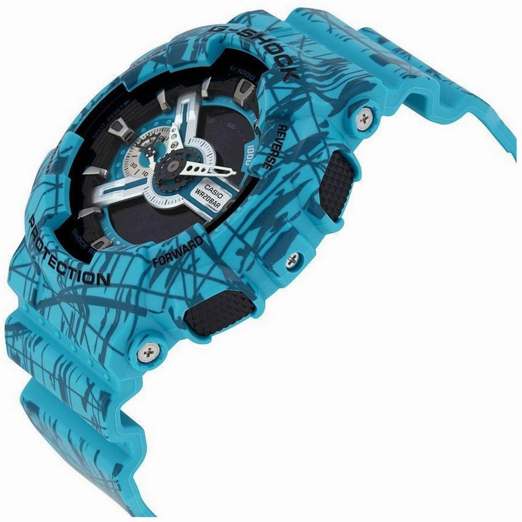 Casio Men's Watch - G-Shock Ana-Digi Dial Turquoise Resin Strap | GA-110SL-3ACR