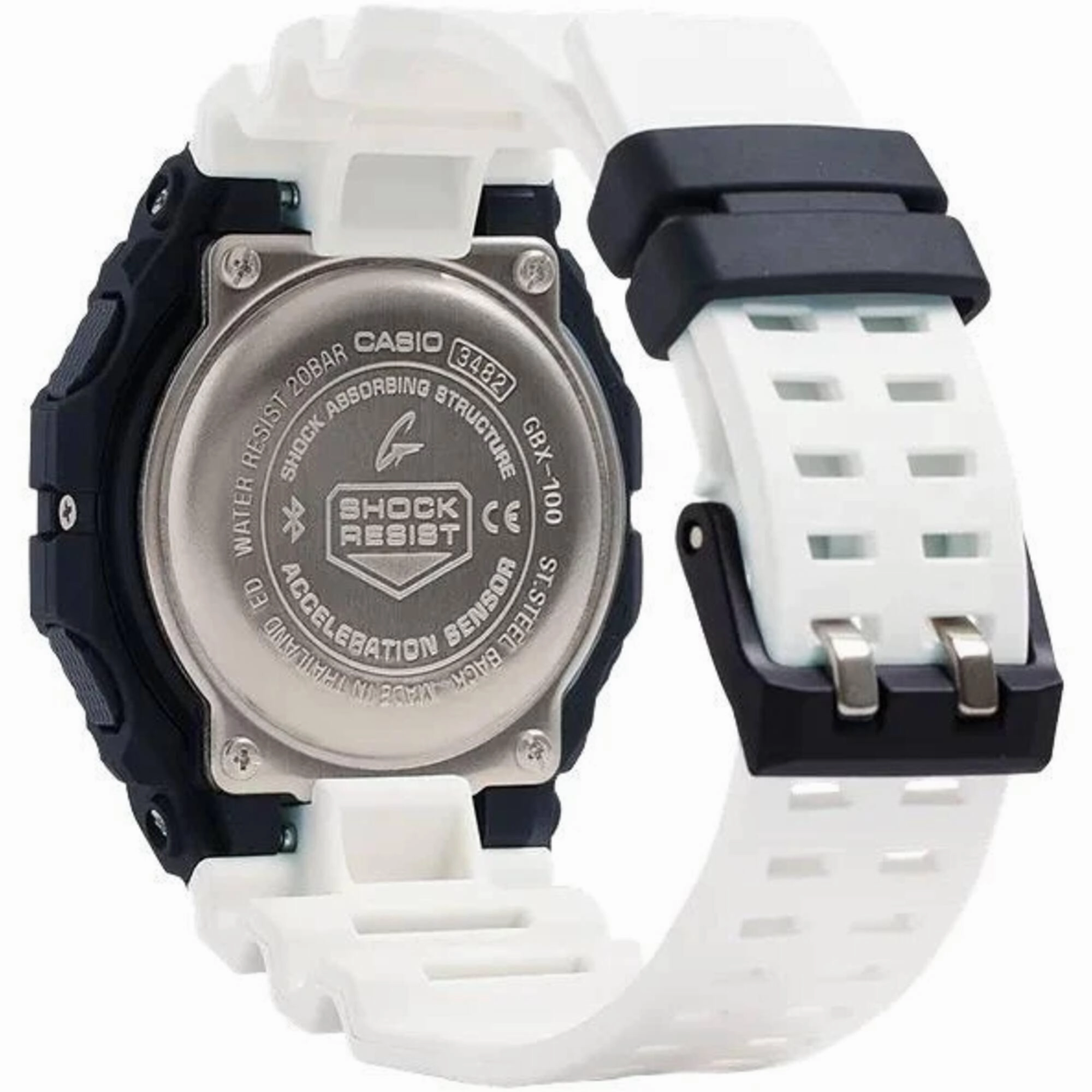 Casio Men's Watch - G-Shock G-Lide Black Digital Dial White Resin Strap | GBX100-7