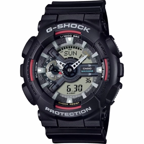 Casio Men's Watch - G-Shock World Time Black and Grey Ana-Digi Dial Strap | GA110RL-1A