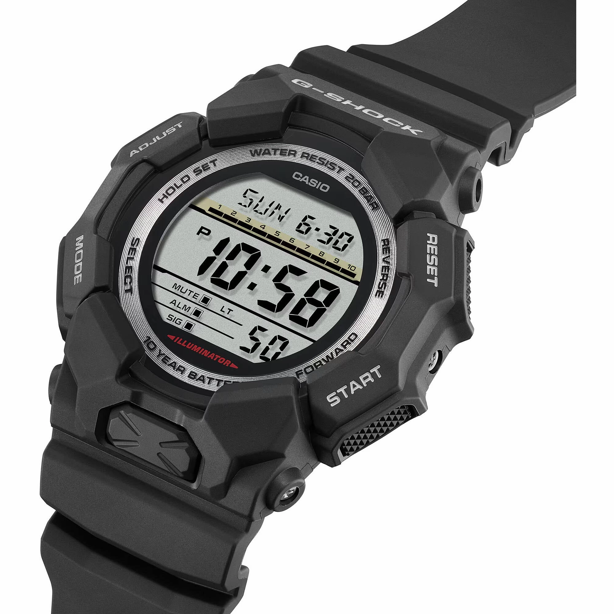 Casio Men's Watch G-Shock World Time Black Bio-Based Resin Strap Digital GD010-1