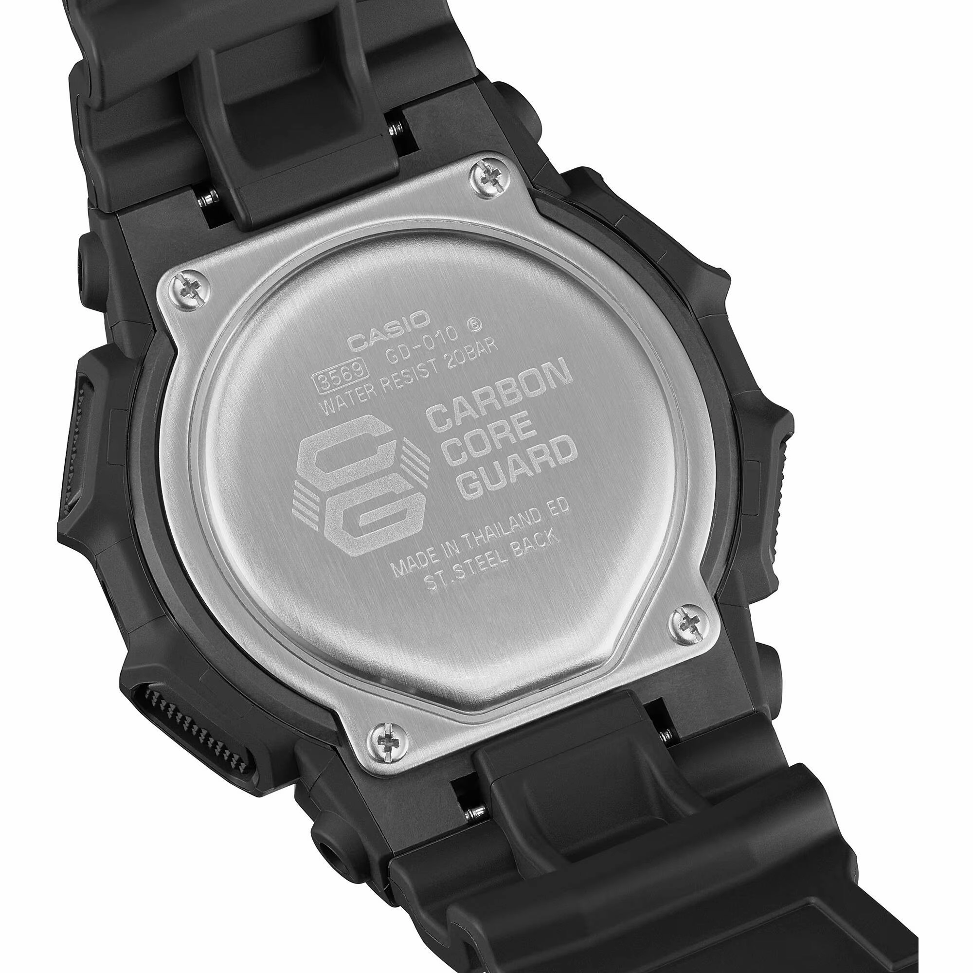 Casio Men's Watch G-Shock World Time Black Bio-Based Resin Strap Digital GD010-1