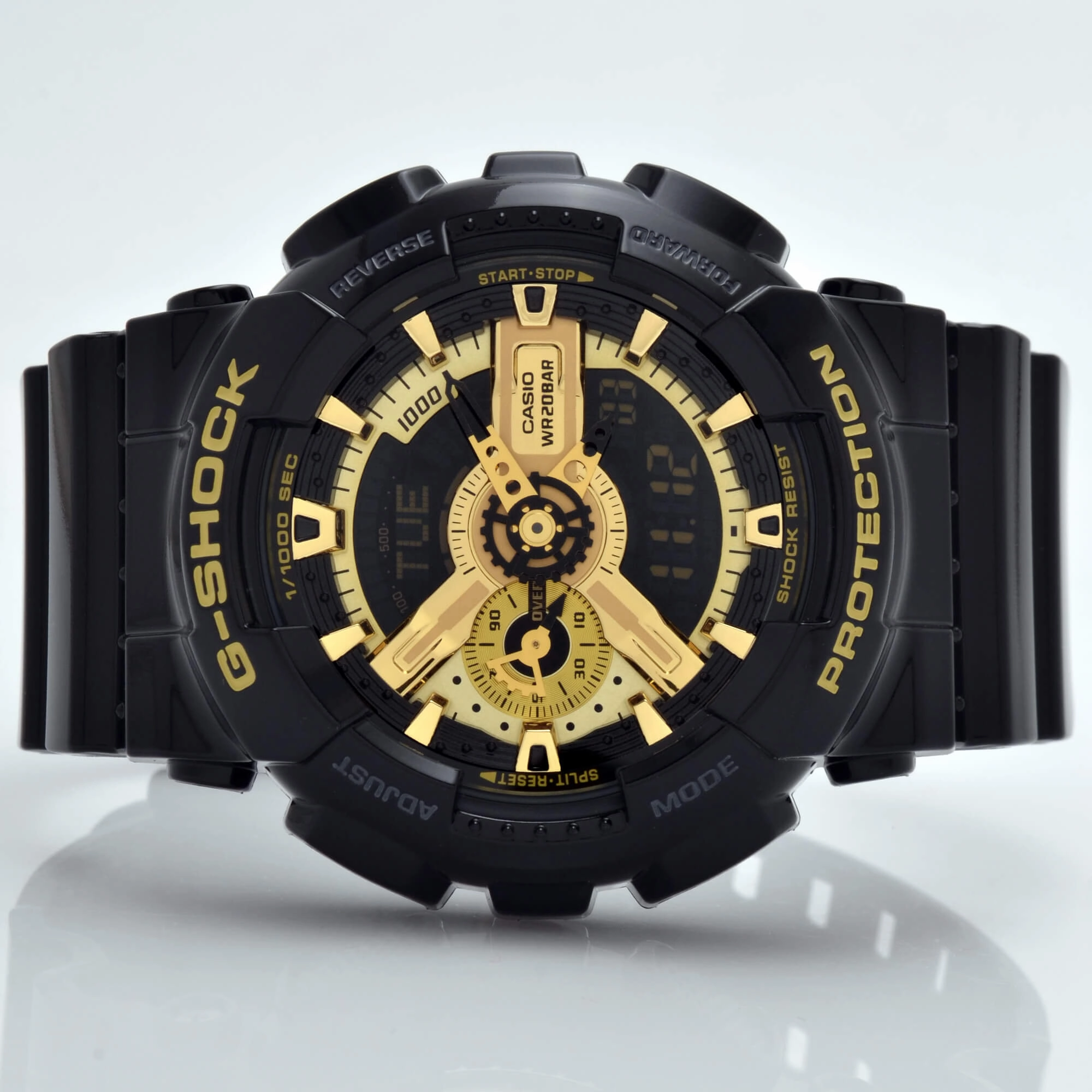 Casio Men's World Time Watch - G-Shock Dive Resin Strap Ana-Digital Dial | GA110GB-1A