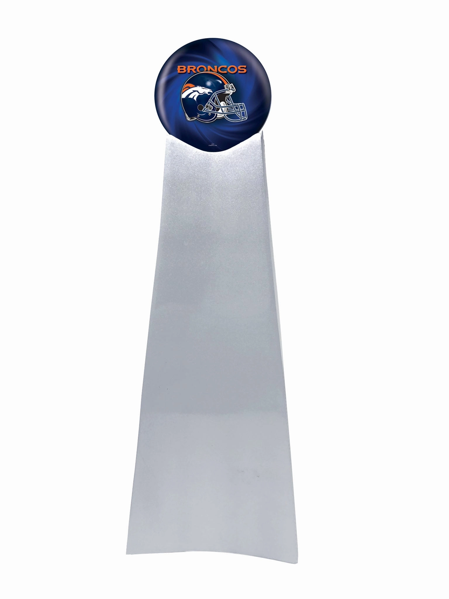 Championship Trophy Cremation Urn with Optional Football and Denver Broncos Ball Decor and Custom Metal Plaque