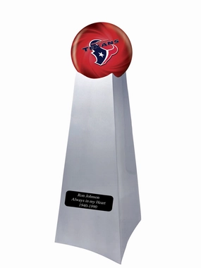 Championship Trophy Cremation Urn with Optional Houston Texans Ball Decor and Custom Metal Plaque
