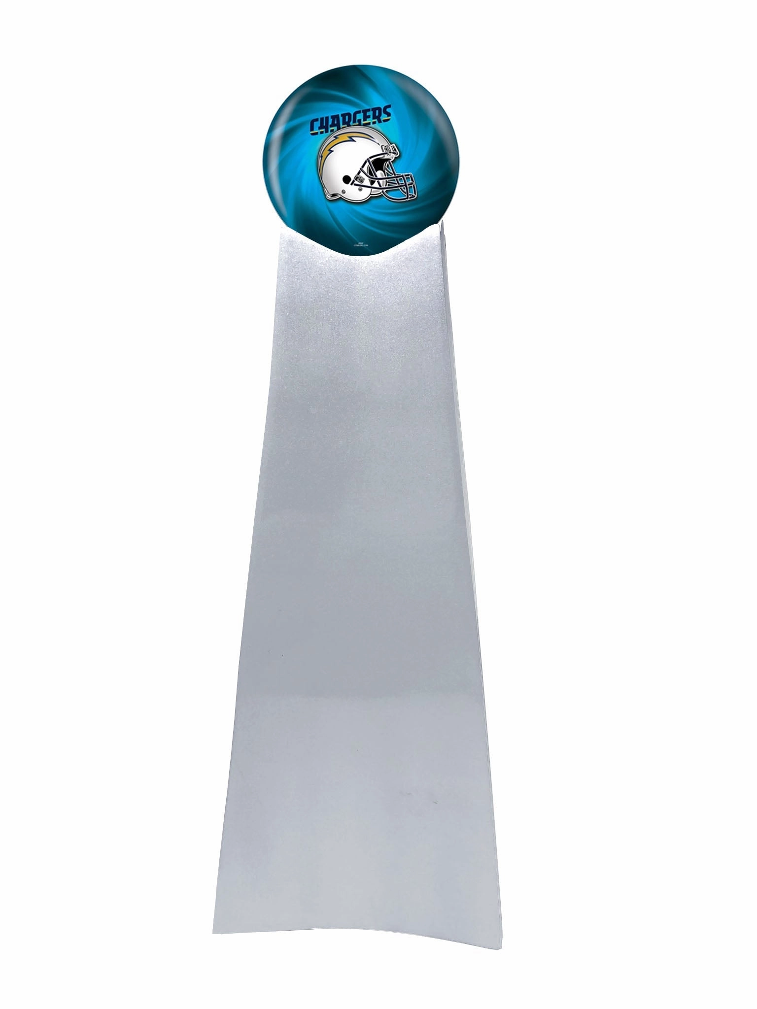 Championship Trophy Cremation Urn with Optional Los Angeles Chargers Ball Decor and Custom Metal Plaque