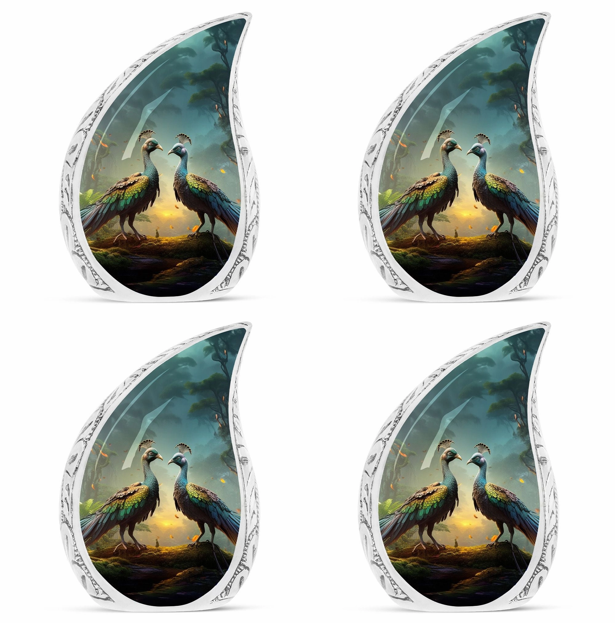 Classic Serenity Custom Peacock Cremation Urn For Ashes