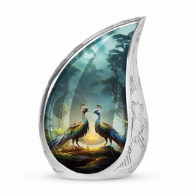 Classic Serenity Custom Peacock Cremation Urn For Ashes