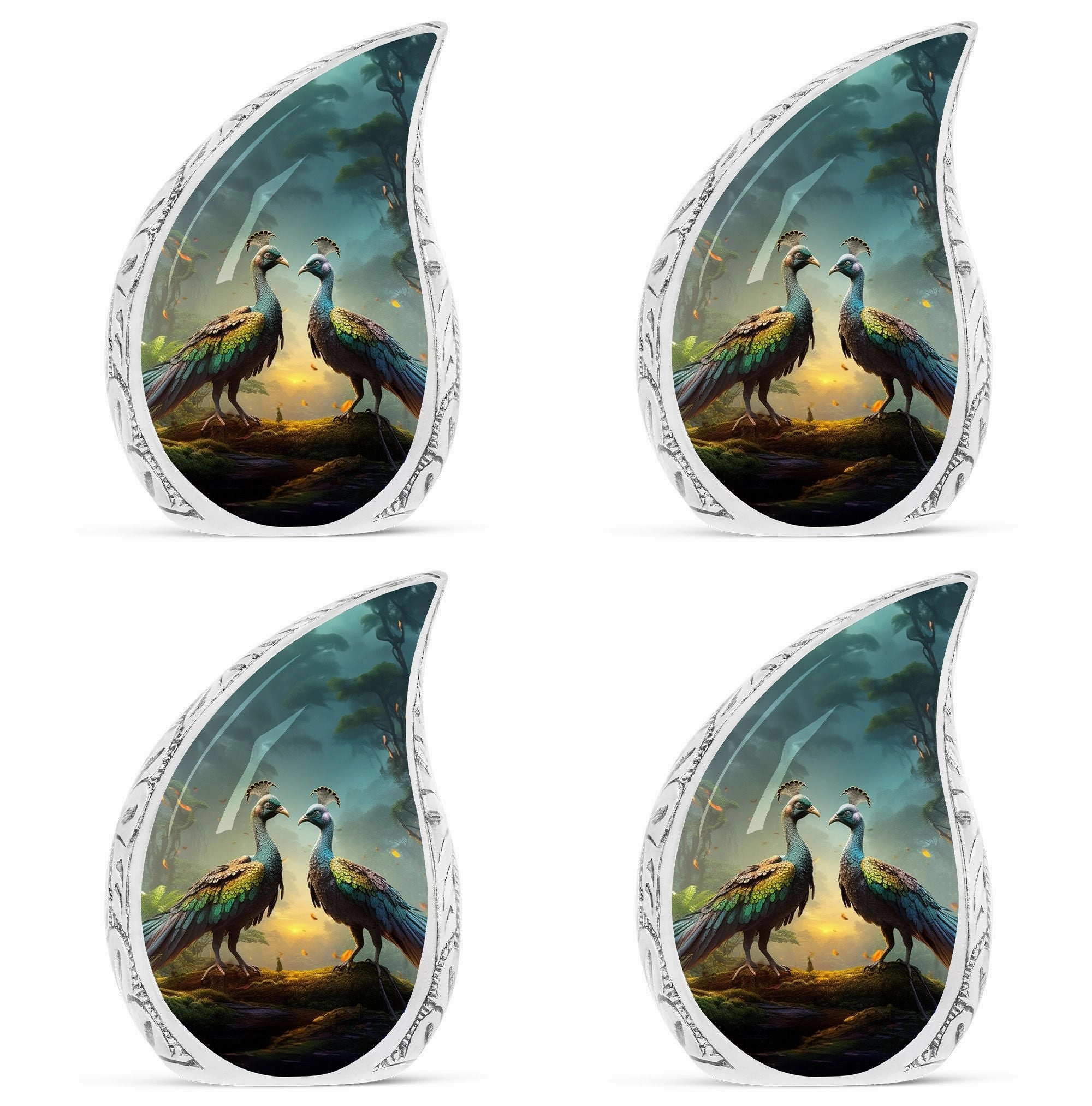 Classic Serenity Custom Peacock Cremation Urn For Ashes