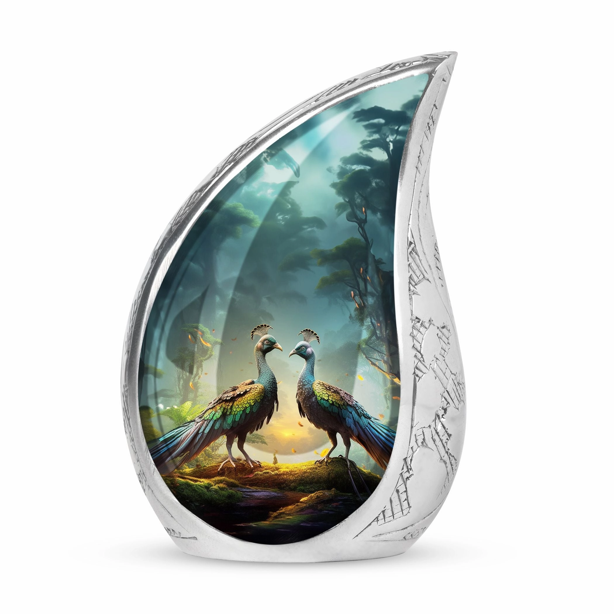 Classic Serenity Custom Peacock Cremation Urn For Ashes