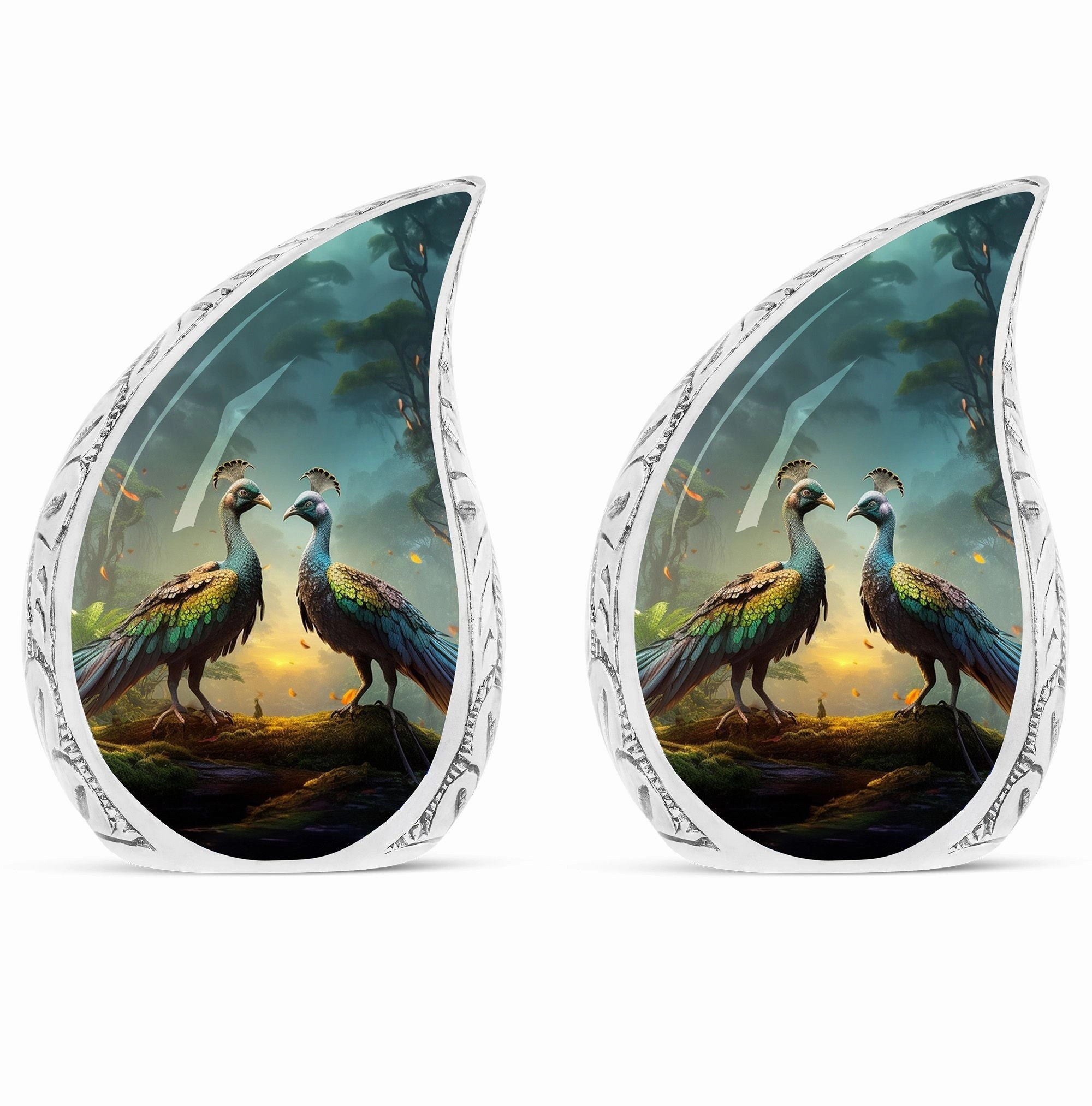 Classic Serenity Custom Peacock Cremation Urn For Ashes