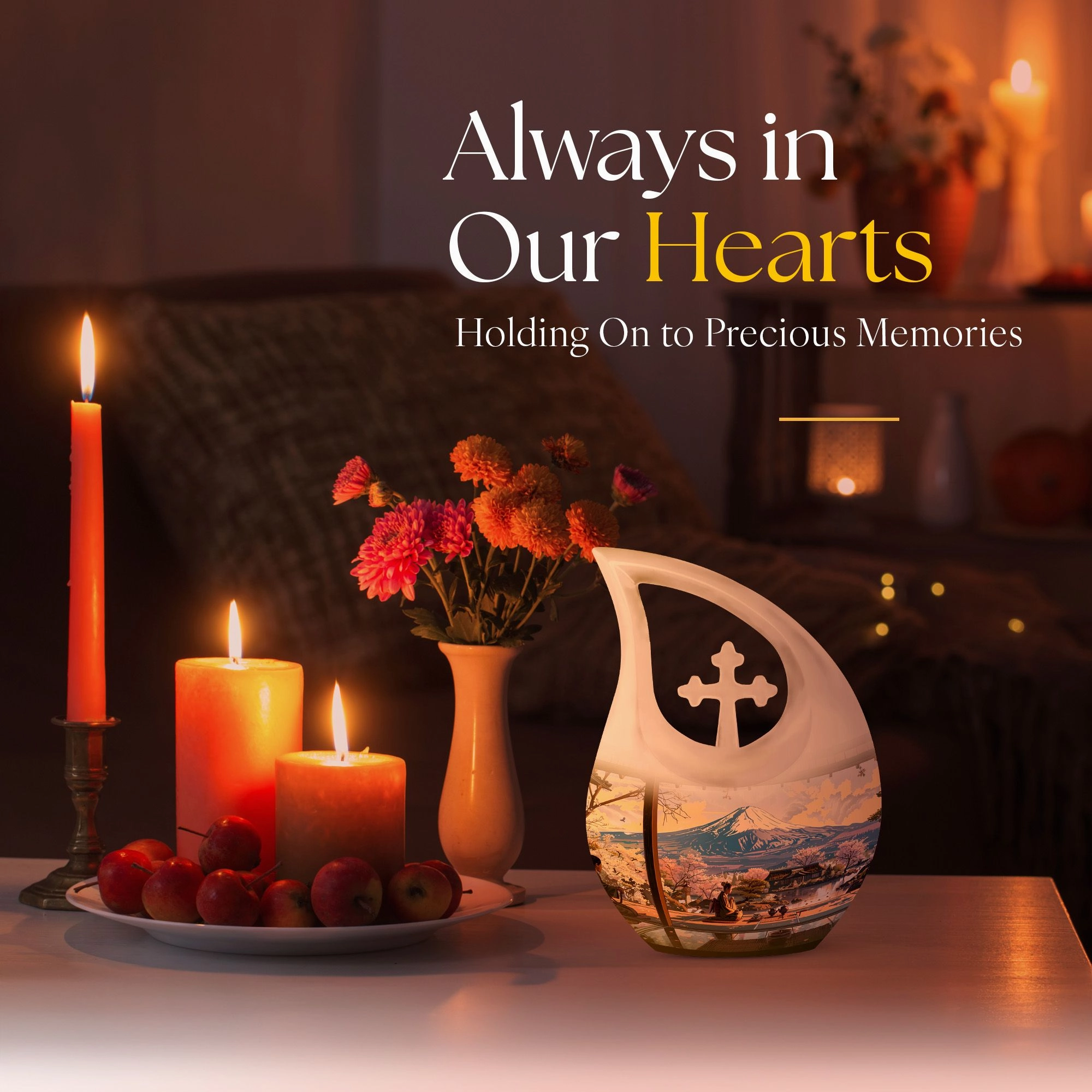 Cross Drop Fuji Keepsake: Unforgettable Memorial Urn for Men