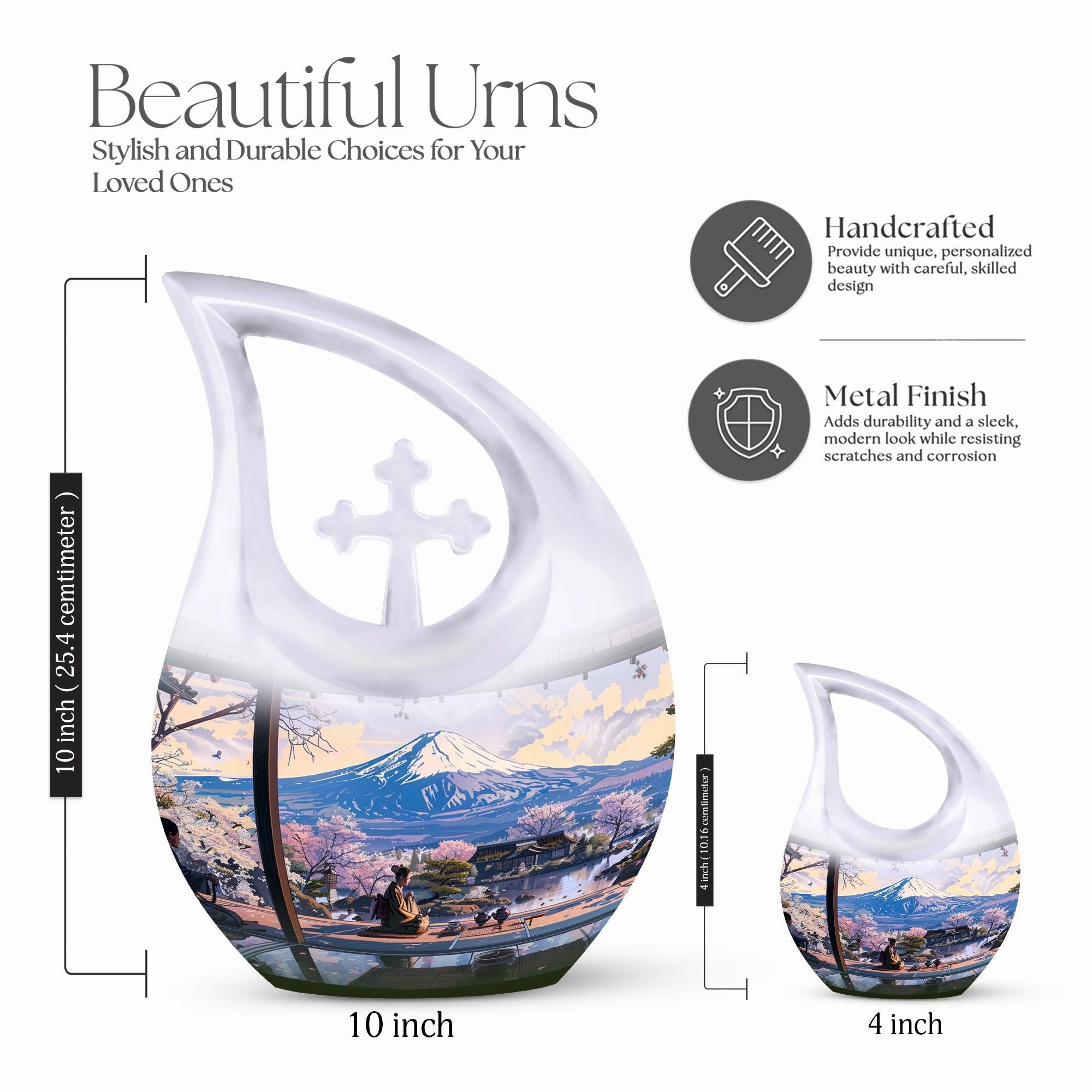 Cross Drop Fuji Keepsake: Unforgettable Memorial Urn for Men