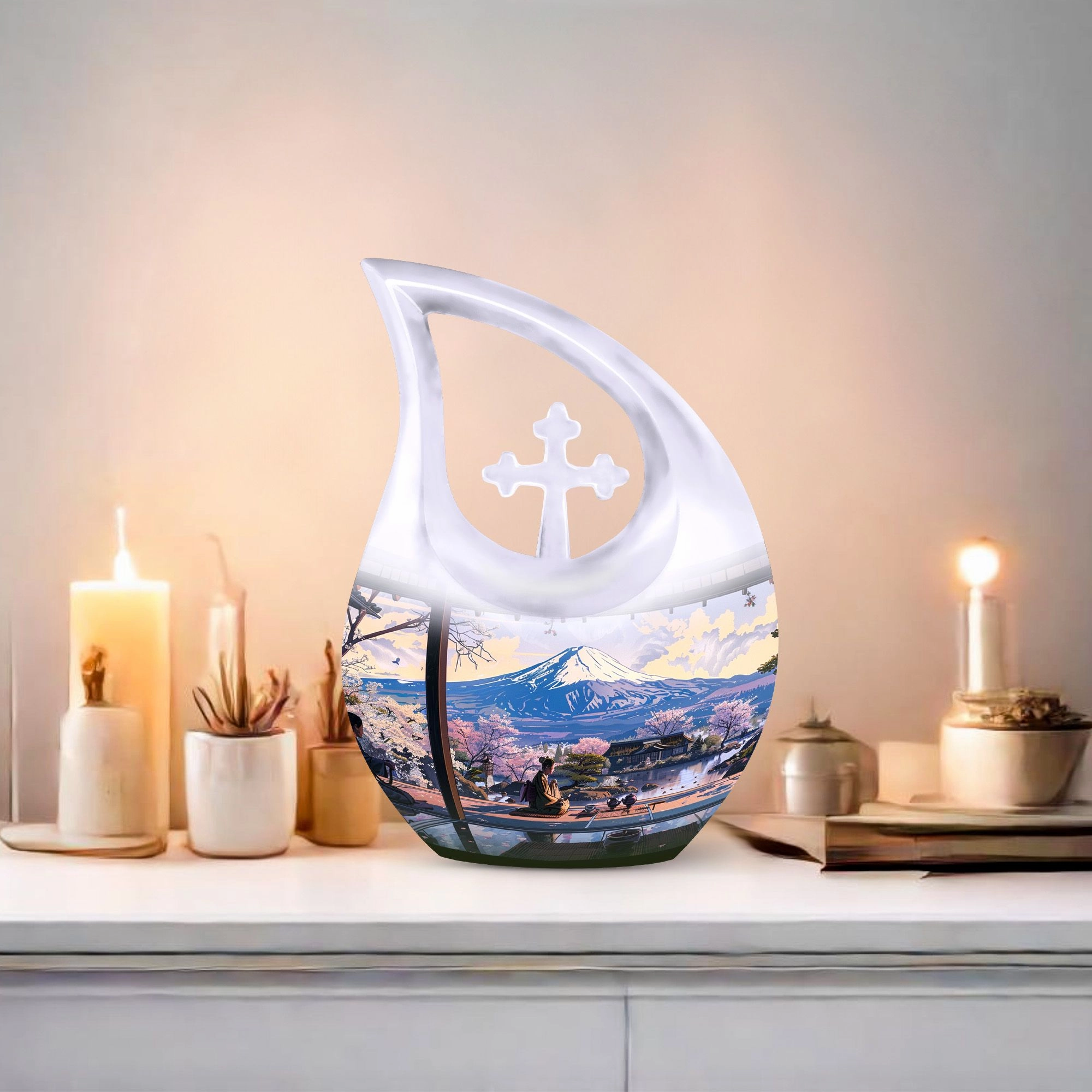 Cross Drop Fuji Keepsake: Unforgettable Memorial Urn for Men