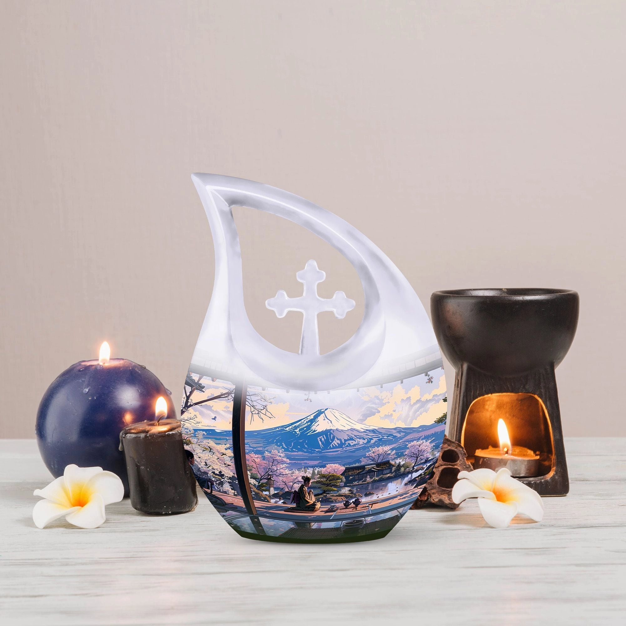 Cross Drop Fuji Keepsake: Unforgettable Memorial Urn for Men