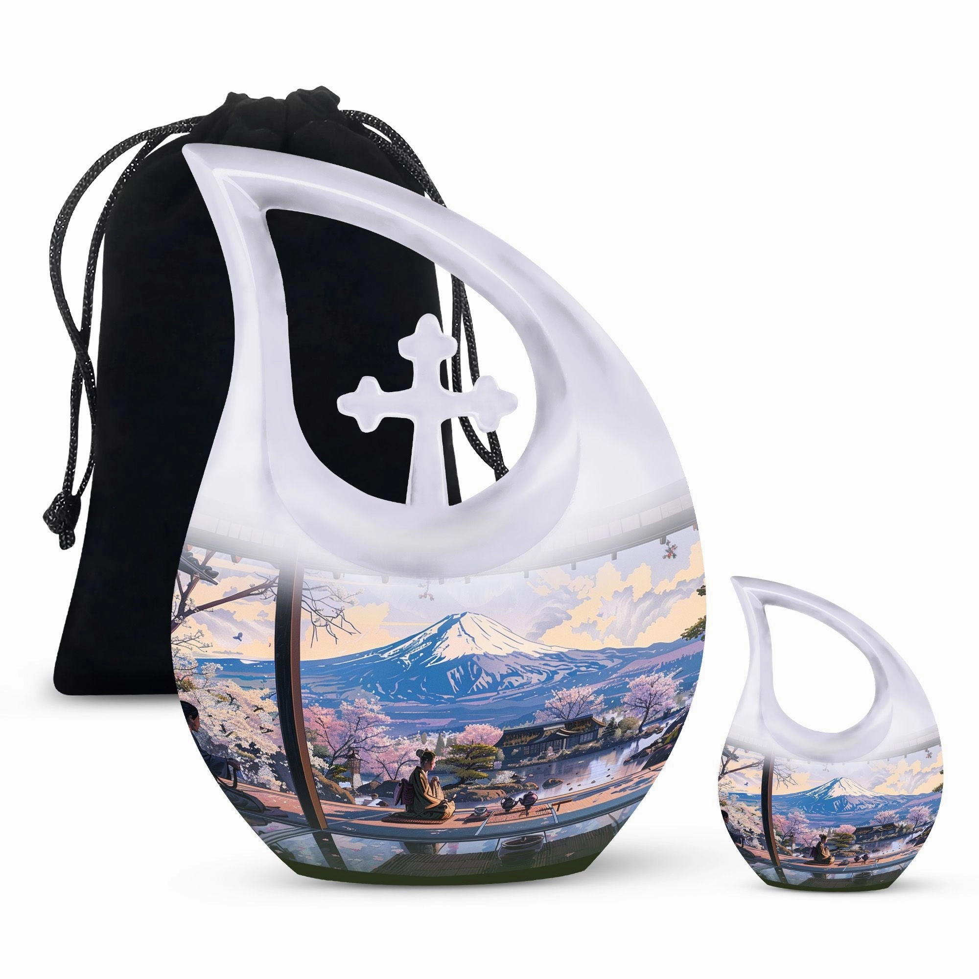 Cross Drop Fuji Keepsake: Unforgettable Memorial Urn for Men