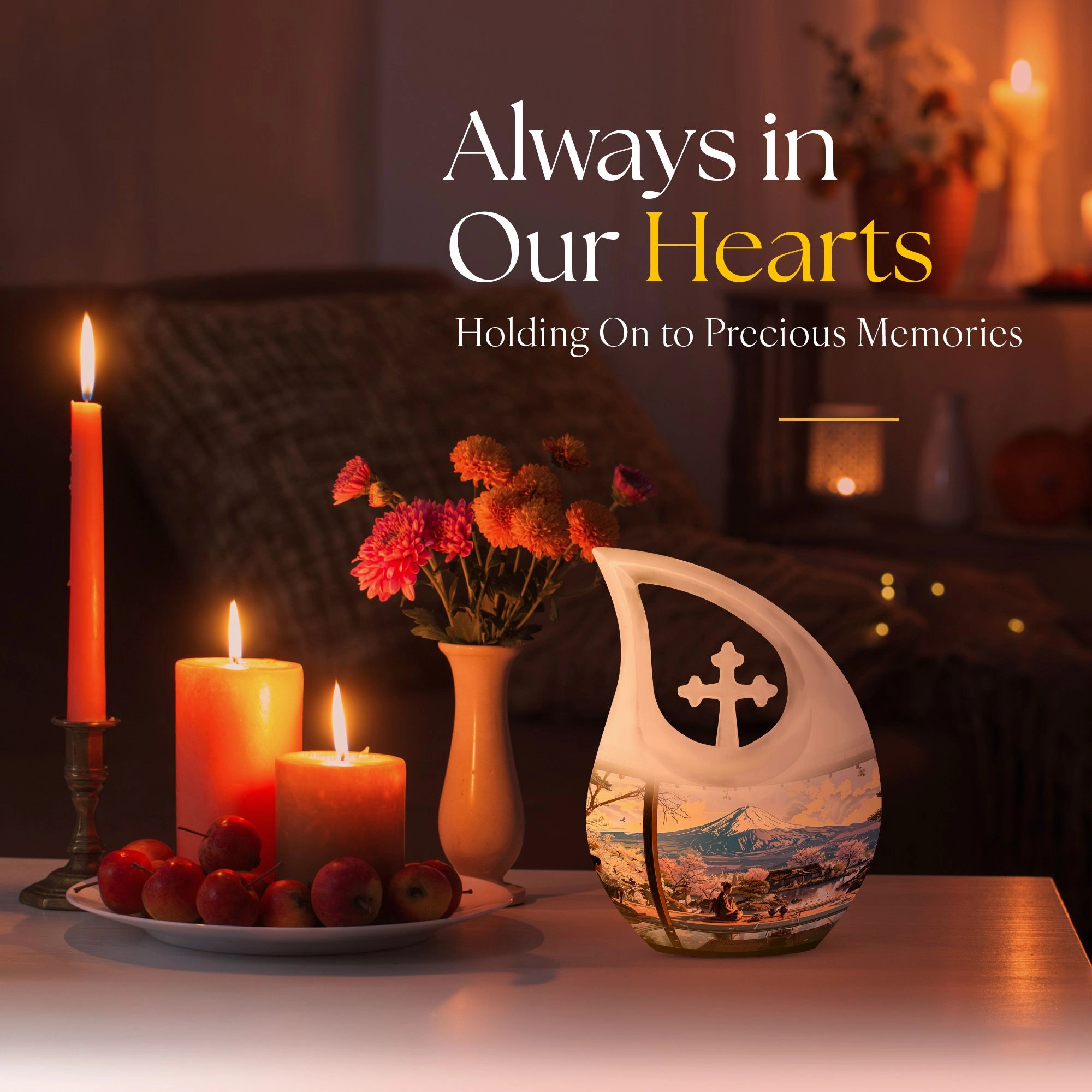 Cross Drop Fuji Keepsake: Unforgettable Memorial Urn for Men