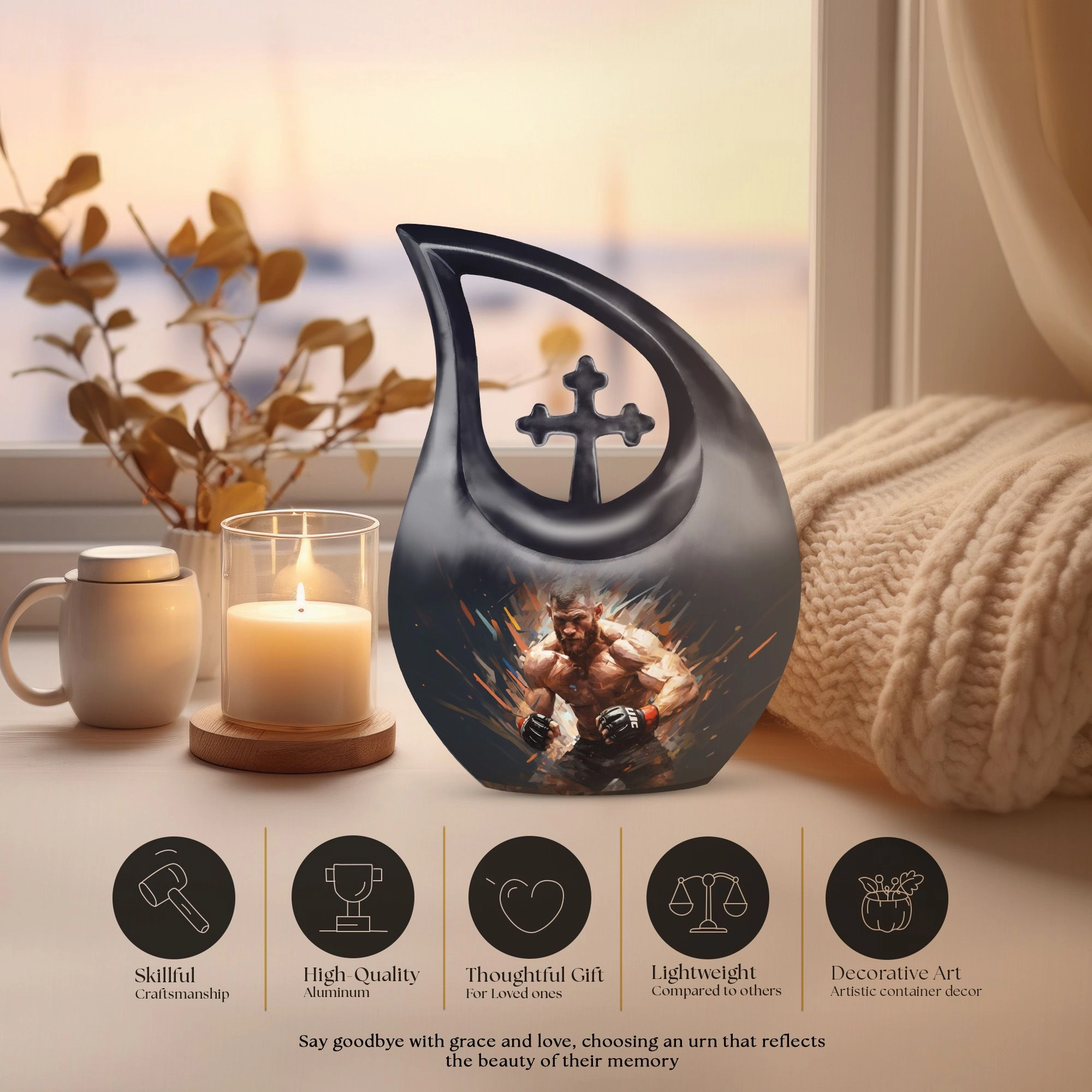 Cross Drop Sports Urn: Small Memorial Solution for Ashes