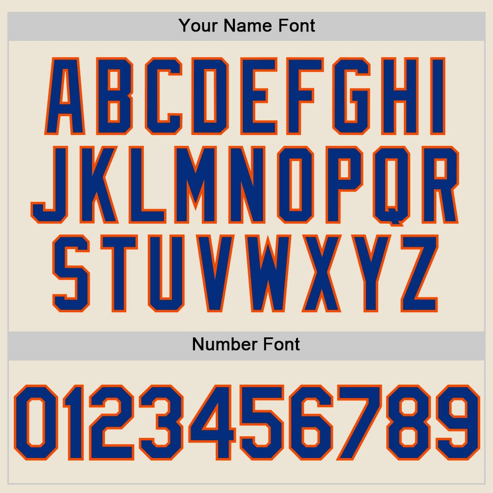Custom Cream Royal-Orange Line Authentic Baseball Jersey