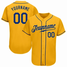 Custom Gold Royal Authentic Baseball Jersey
