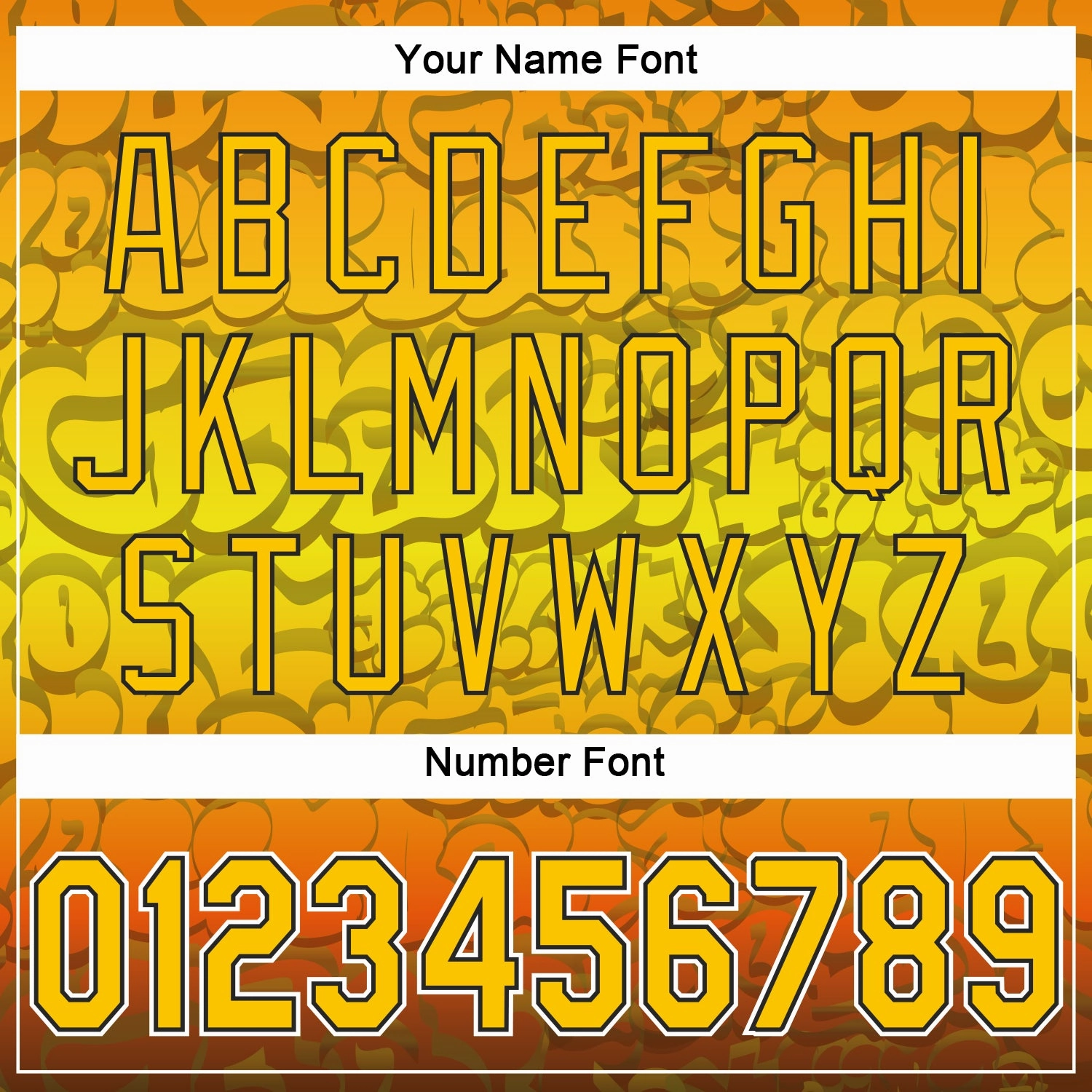 Custom Graffiti Pattern Gold-Black 3D Authentic Baseball Jersey