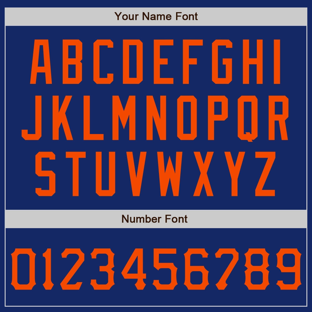 Custom Graffiti Pattern Orange-Royal 3D Scratch Authentic Baseball Jersey