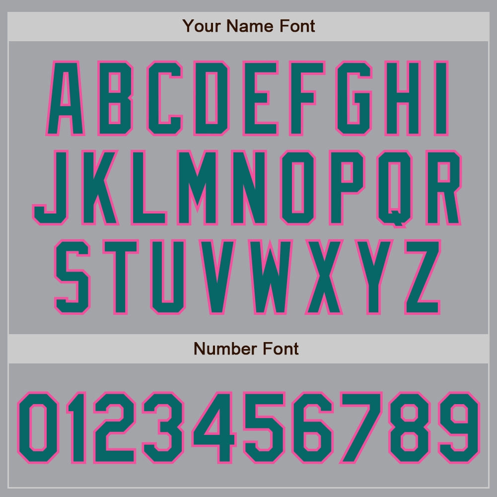 Custom Gray Teal-Pink Authentic Two Tone Baseball Jersey
