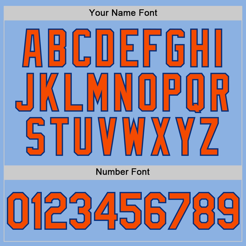 Custom Light Blue Orange-Royal Line Authentic Baseball Jersey