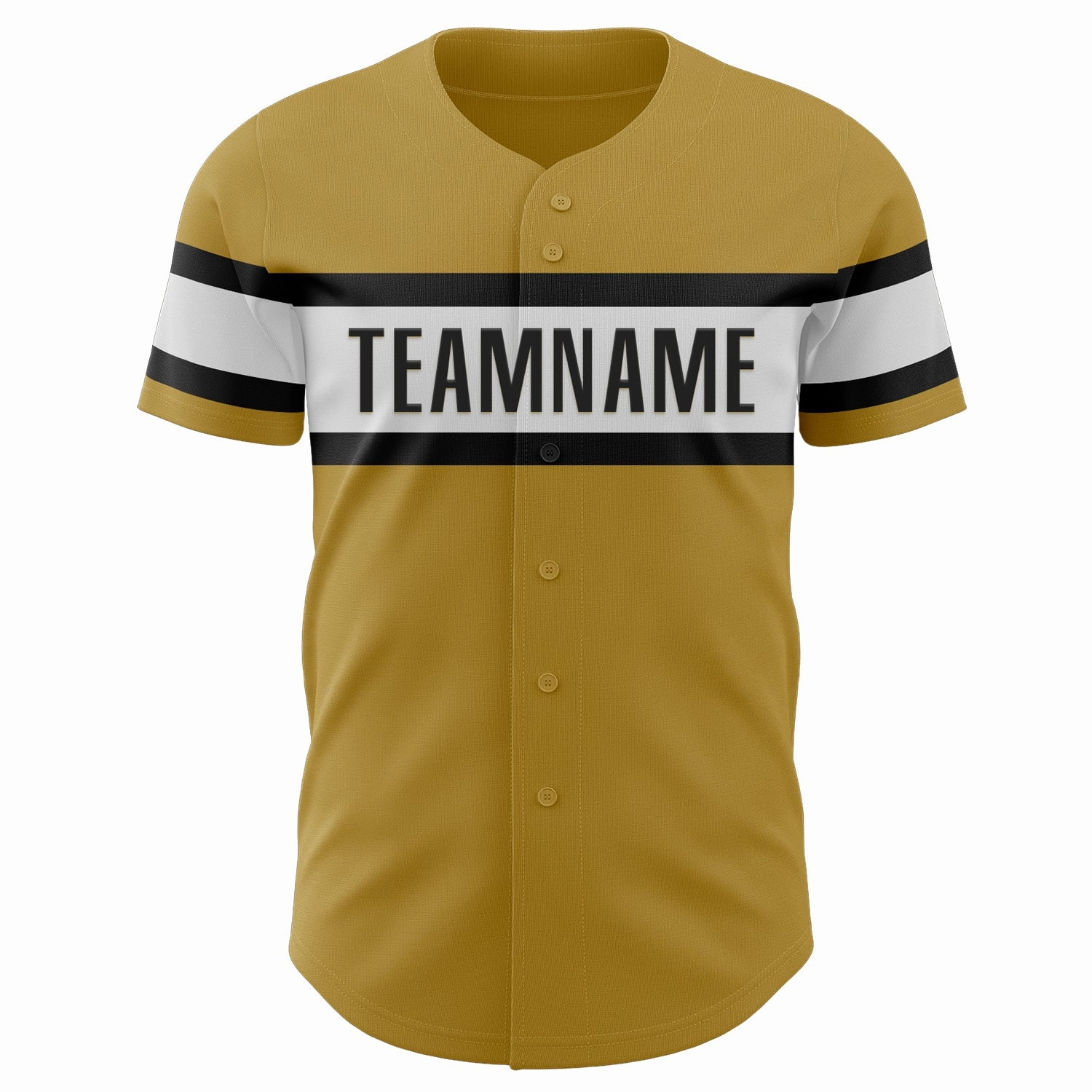 Custom Old Gold Black-White Authentic Baseball Jersey