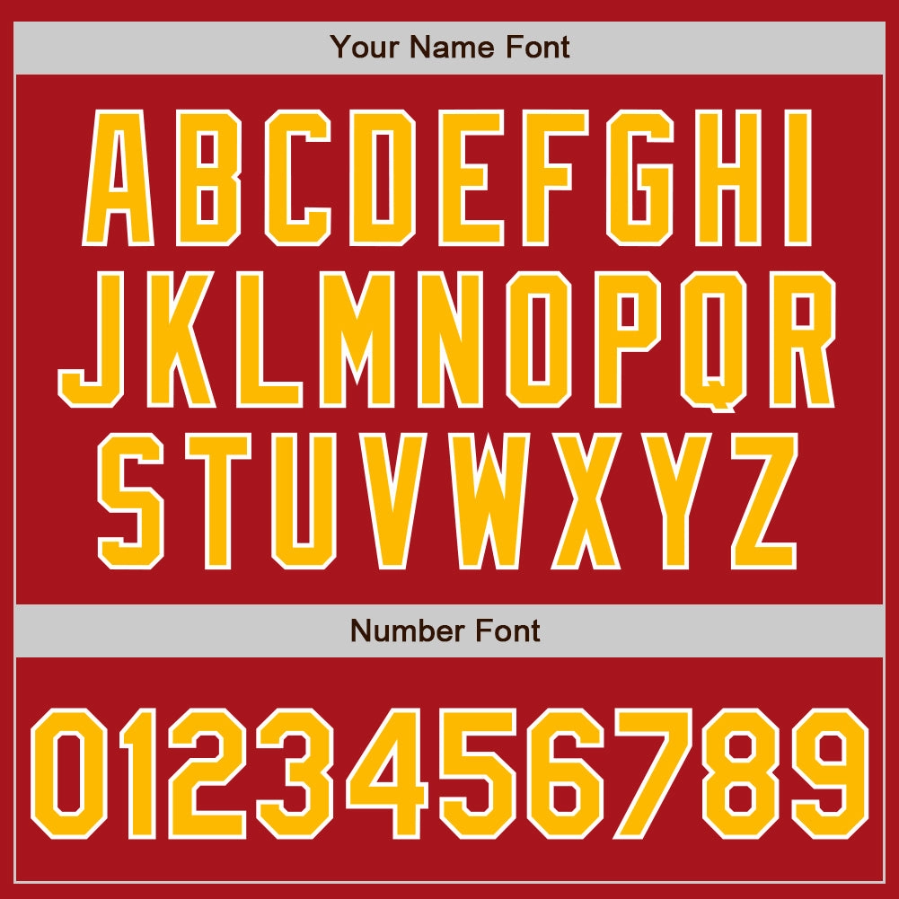 Custom Red Gold-White Authentic Two Tone Baseball Jersey